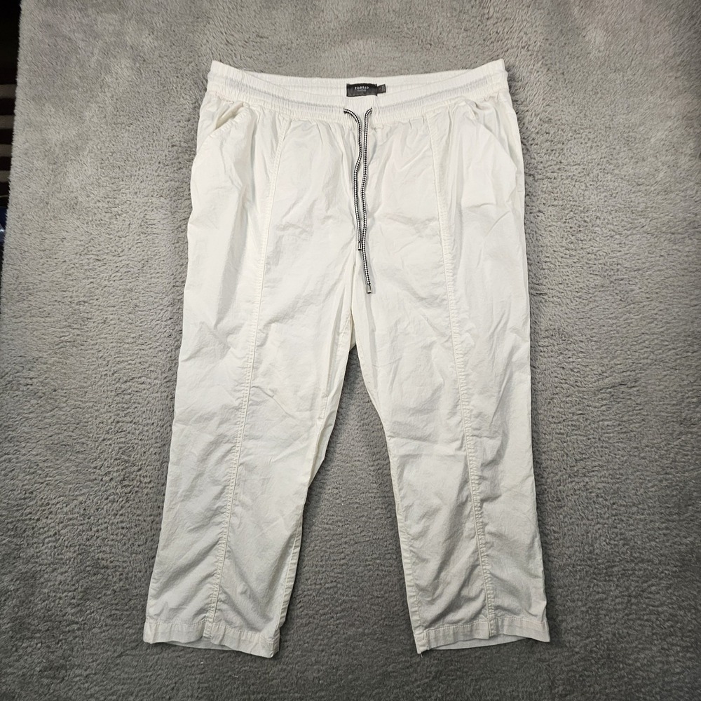 Torrid Jogger Pants Womens 3X White Utility Elastic Waist Drawstring Lounge